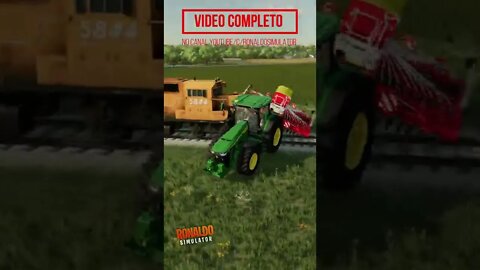 O Patrão Adora ver isso Tractor x Train #shorts #shortsviral #shortsyoutubevideo