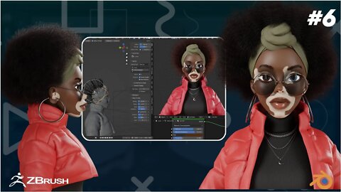 how to create stylized character speedthrough | Part 6 | hair grooming | ZBrush |Blender tutorial
