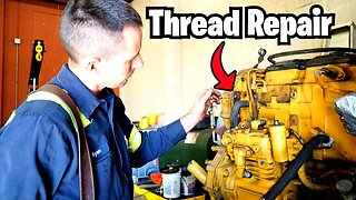 Damage Thread Repair - Install Helicoil on Front Case of a CAT C15 Engine