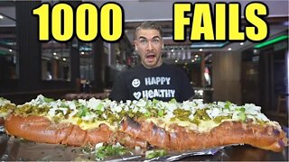 "Don't Even Try" INSANE METRE LONG HOT DOG CHALLENGE (3ft) | Famous Man Vs Food Challenge