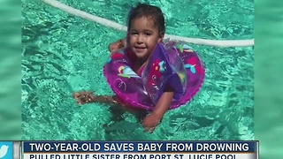 Two-year-old girl saves baby sister from drowning