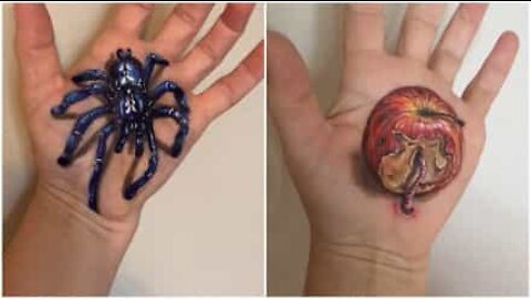 Body-painting 3D pour Halloween: terrifiant!