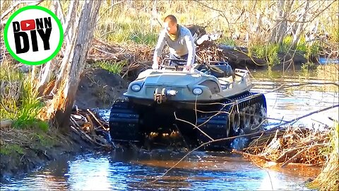 ARGO 8x8 Tracked Amphibious Vehicle Mudding On Beaver Dam