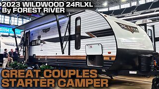 Great Beginner Camper with a HUGE Bathroom & King Bed! 2023 Wildwood 24RLXL By Forest River