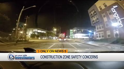 Video captures safety issues near downtown Cleveland highway worksite