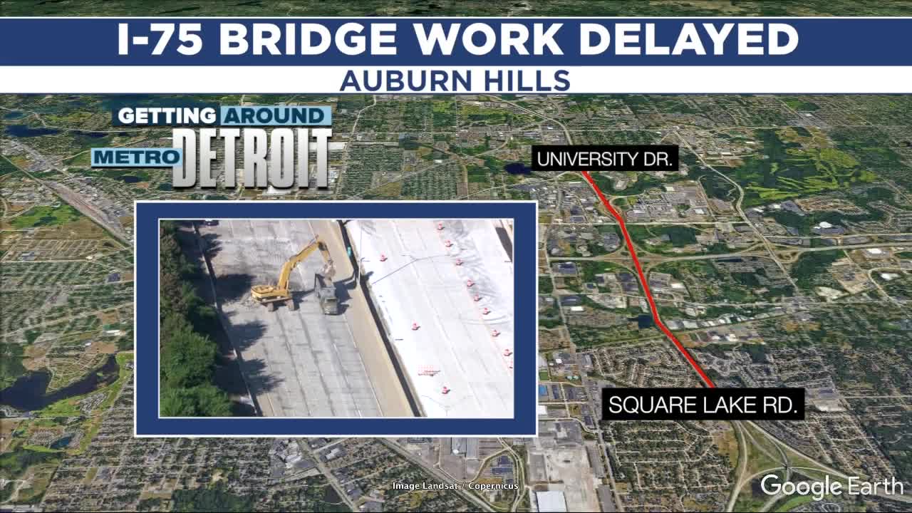 Lane closures continue of I-75 in Auburn Hills as bridge work delayed until early December