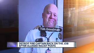 Detroit fire captain back on the job after alleged racist posts