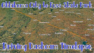 Oklahoma City to Foss State Park | Driving Dashcam Timelapse | Garmin DriveAssist 50 Video