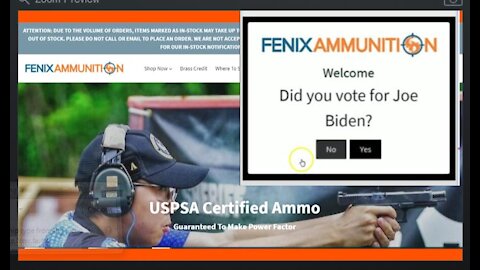 Cancel Culture: Fenix On-Line Ammunition Sales Will NOT Sell To Anyone Who Voted For Joe Biden
