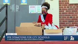 11-year-old donates 200 items for returning students at Baltimore City schools