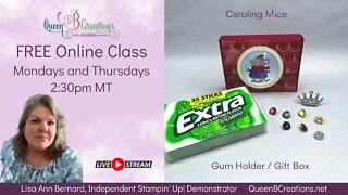 Stampin' Up! Caroling Mice Gum Holder / Gift Box