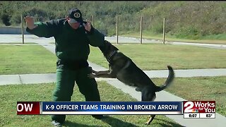 K-9 officer teams training in Broken Arrow