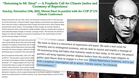 Yuval Noah Harari | Climate Change & One World Religion | Returning to Mt. Sinai to Introduce 10 Universal Commandments | "A World with Completely Different Laws," & "We Will Rebuild the Temple"