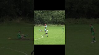 Grassroots Football | Amazing Shot From 40 Yards Almost Catches Out Goalkeeper #shorts