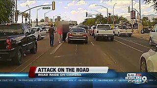 Road rage knifing caught on video