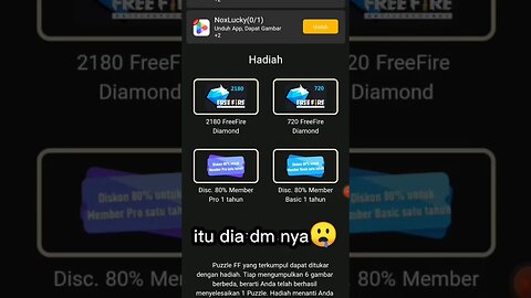 cara dapat diamond free fire gratis #short