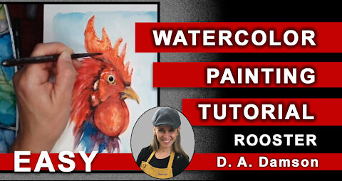 Easy Watercolor Painting Tutorial for Beginners Step by Step ROOSTER