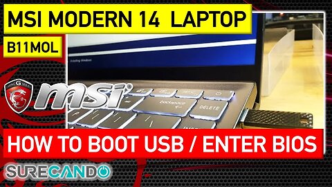 MSI MODERN 14 B11MOL How to boot from USB Install Windows Linux Disable Secure Boot Enter BIOS