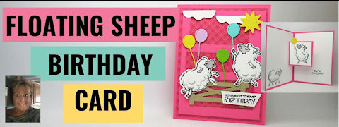 Floating Pop Up Sheep Birthday card