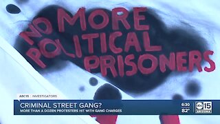 More than a dozen protesters hit with gang charges
