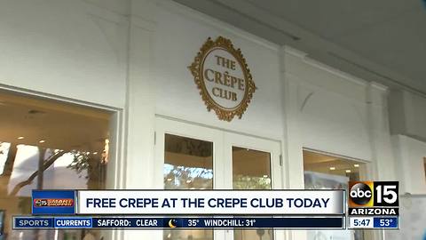 Crepe Club offering free crepes on Friday