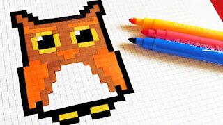 how to Draw Kawaii Owl - Hello Pixel Art by Garbi KW