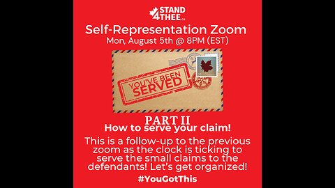 Stand4THEE Self-Rep Zoom @ 8PM (EST)