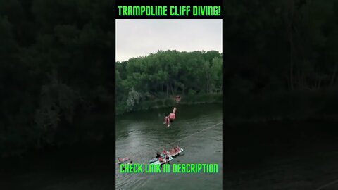 Trampoline Cliff Diving Fun! #Shorts #Trampoline #Diving #Cliff Diving #Youtube Shorts #trampolines