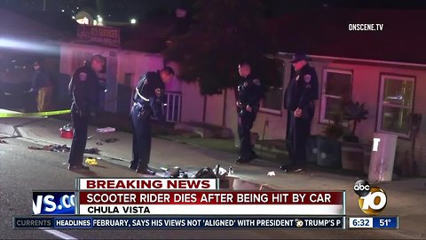 Scooter rider dies after being hit by car in Chula Vista