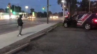 Video of man who attacked WXYZ van and WWJ vehicle