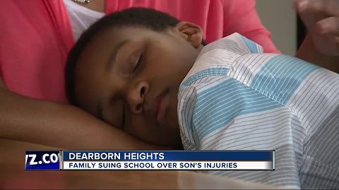 Family sues school after metal beam falls on child's head