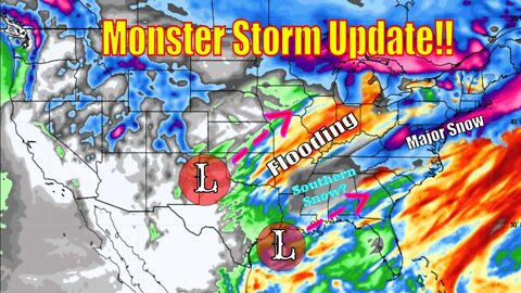 Upcoming Monster Storm Update! Potential Southern Snowfall & Major Ice Storm! - The WeatherMan Plus