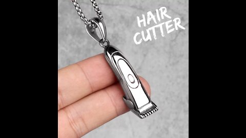 Hairdressing Necklace,barber,stainless steel, silver,choker