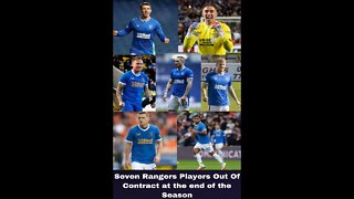 Rangers FC 7 Players out of contract - Who's leaving after the season?#shorts