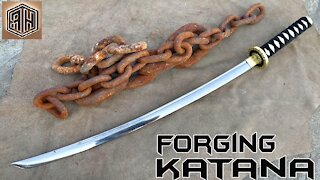 Forging a KATANA out of Rusted Iron CHAIN 01