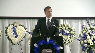 Gov. Greitens speaks at Ofc. Morton's funeral