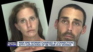 Couple charged in carjacking of 88-year-old Livonia woman at Walmart parking lot