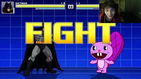 Batman VS Toothy The Beaver From The Happy Tree Friends Series In An Epic Battle In MUGEN Video Game