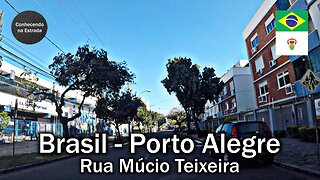 🚗 🌞 Dirigindo por Porto Alegre, rua Múcio Teixeira.