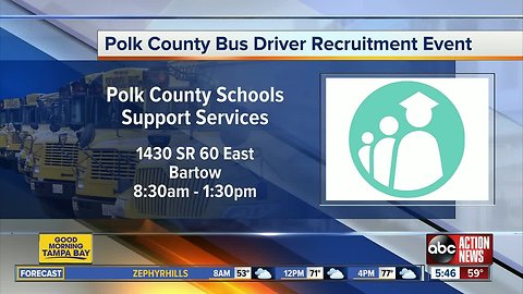 Polk County Schools holding five job fairs to hire 100 more bus drivers