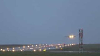 Planes land in strong wind and rain in Leeds