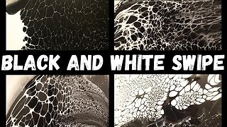 Acrylic Pour Black and White Swipe - Black and White Art for Beginners