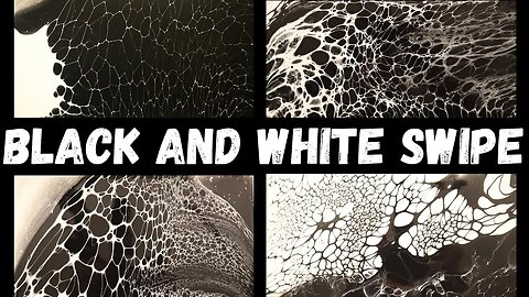 Acrylic Pour Black and White Swipe - Black and White Art for Beginners