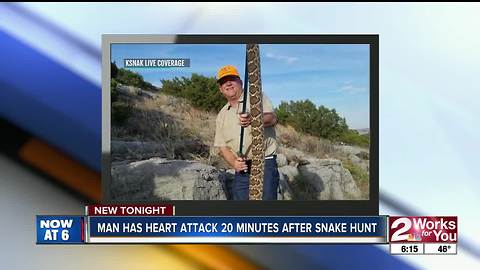 Man has heart attack 20 minutes after snake hunt