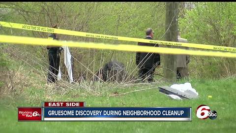 Body found partially concealed near creek bed during neighborhood cleanup on Indy's northeast side