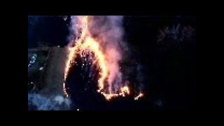 Field 🔥 fire drone hyperlapse