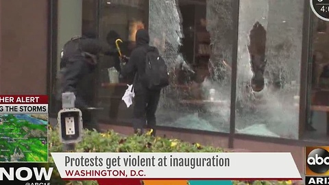 National inauguration protests turn violent