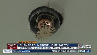 City of Las Vegas to require fire sprinkles in all new homes built within the city