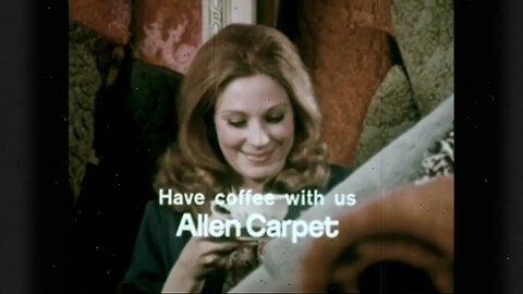 Allen Carpet old tv commercial in color featuring a vintage carpet department store