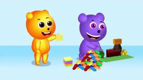 Gummy bear playing naughty fun with colors sticky